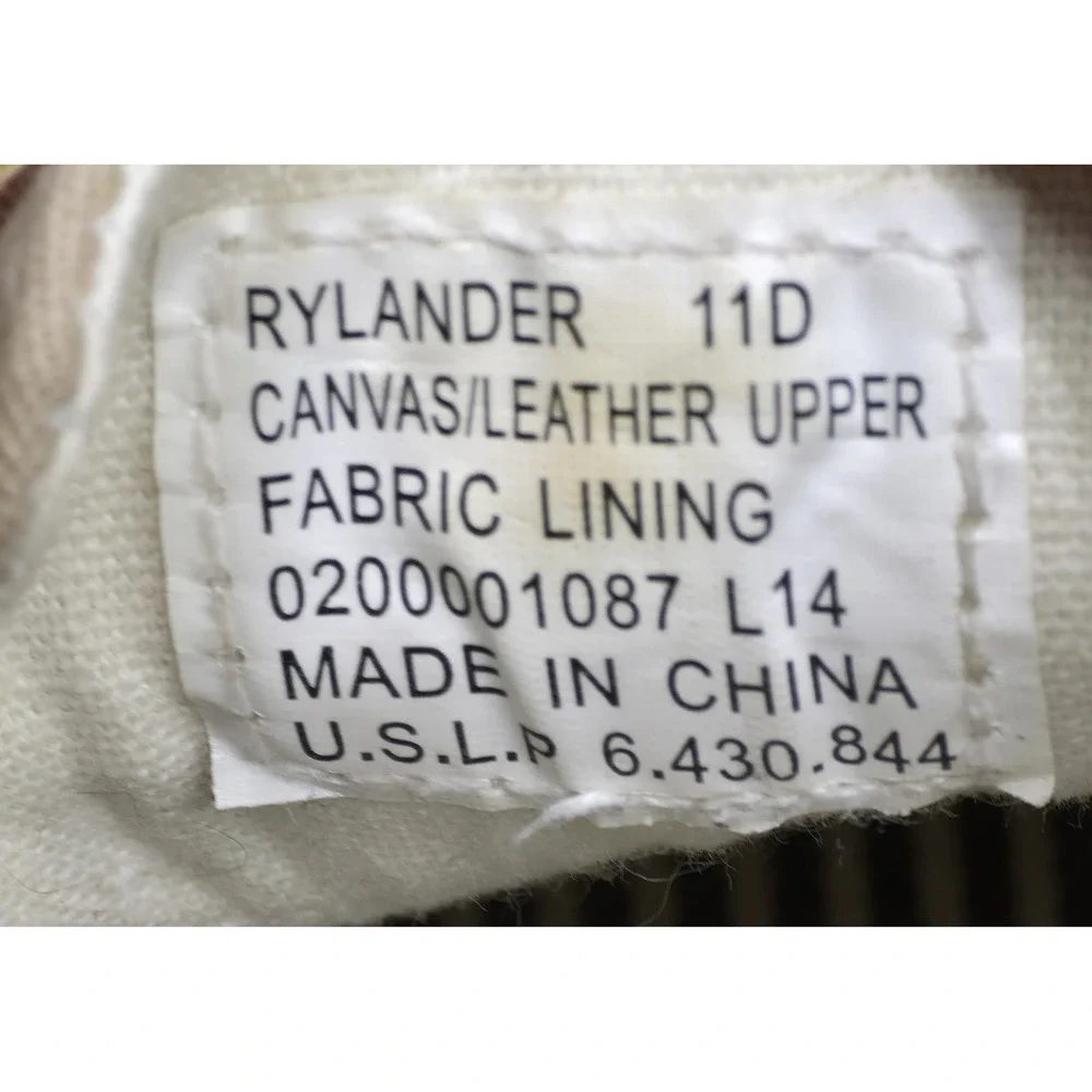Polo Ralph Lauren Rylander Beige Canvas Brown Leather Boat‎ Shoe 11 D